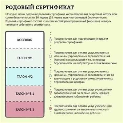 Основные моменты родового сертификата в России
